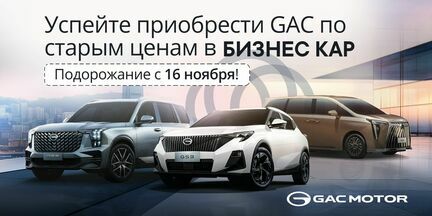 ПОДОРОЖАНИЕ С 16.11!! Успейте приобрести GAC по старым ценам в БИЗНЕС КАР!